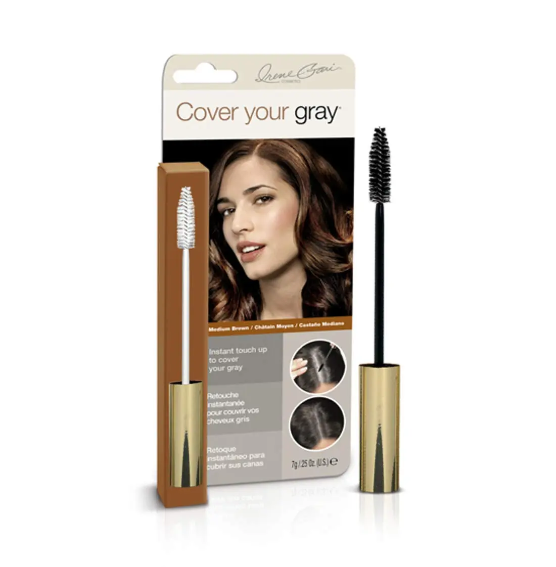 Cover Your Gray Brush-In Wand - Medium Brown | Instant Gray Hair Coverage, Travel-Friendly, Washable - main product image