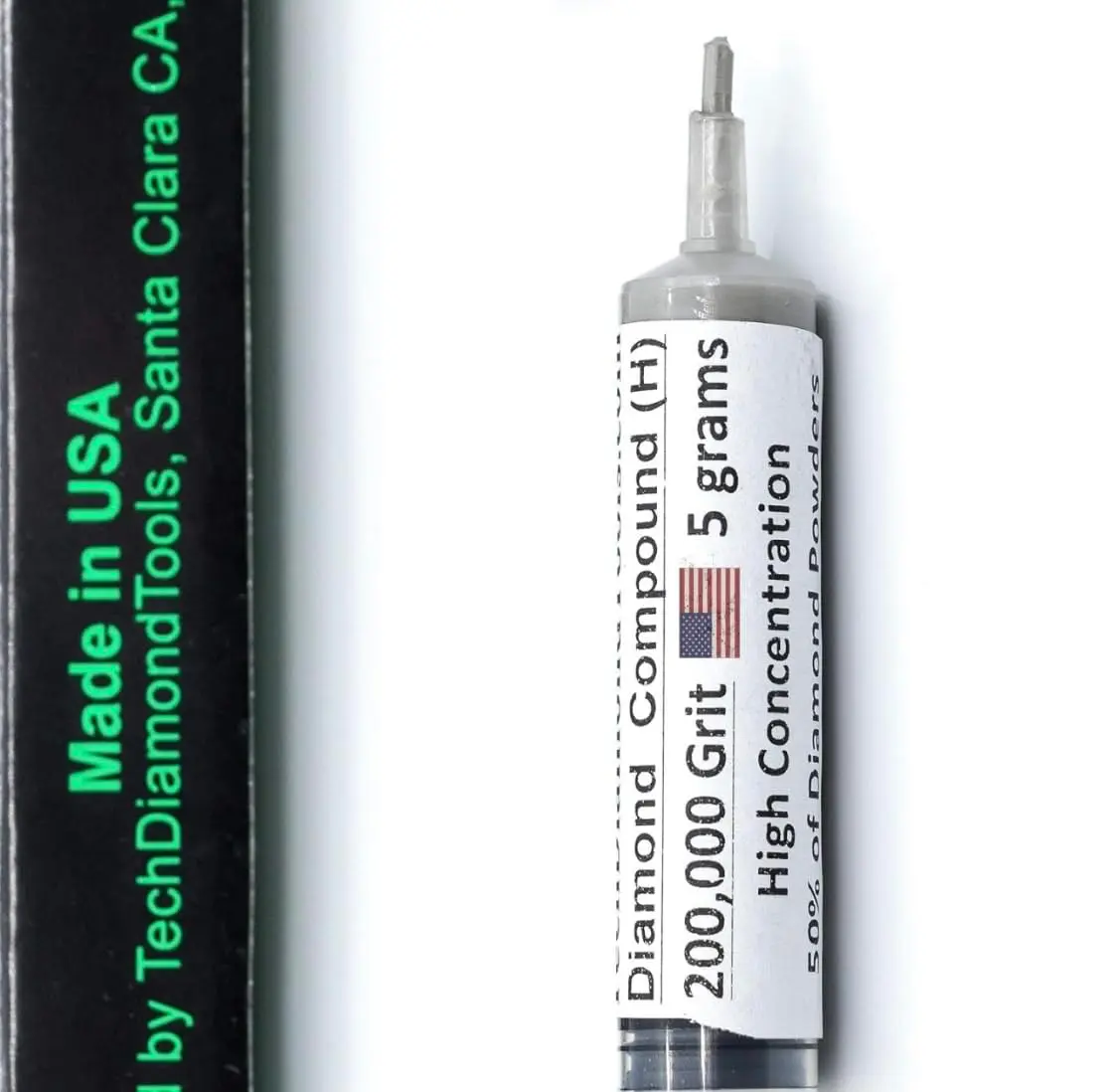 TechDiamondTools Diamond Polishing Compound 5g Syringe | 200,000 Grit (0-0.1 Micron) for Mirror Finish on Metals, Glass, Gemstones - main product image