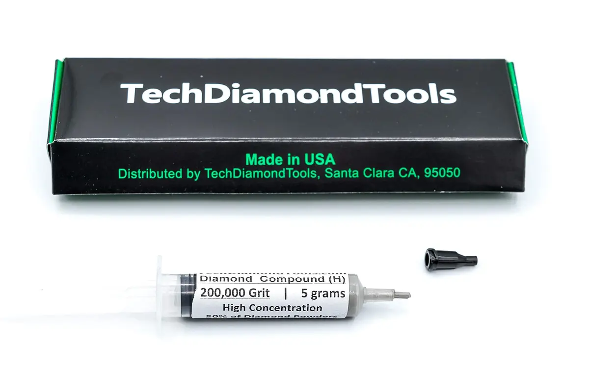 TechDiamondTools Diamond Polishing Compound 5g Syringe | 200,000 Grit (0-0.1 Micron) for Mirror Finish on Metals, Glass, Gemstones - view 2