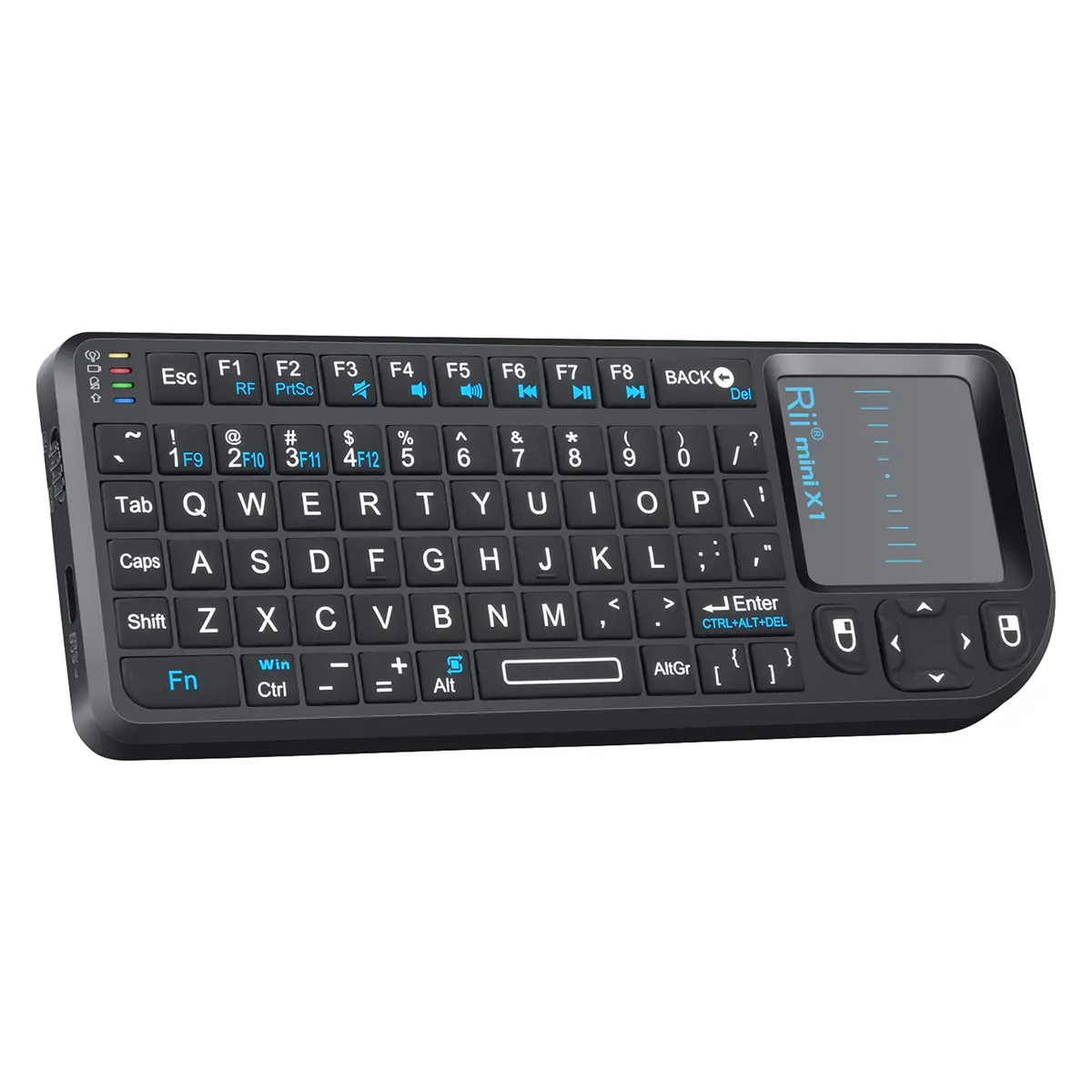 Rii X1 Mini Wireless Keyboard with Touchpad Mouse, Black | 2.4GHz RF, Built-in Rechargeable Battery, Plug and Play - view 4