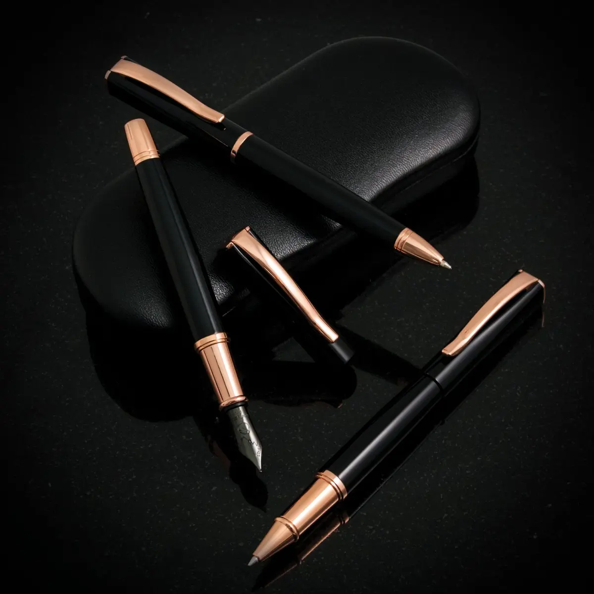 Monteverde Impressa Fountain Pen Black with 18 Karat Rose Gold Trim - Fine Point - JoWo German Nib (1 Count) - view 8