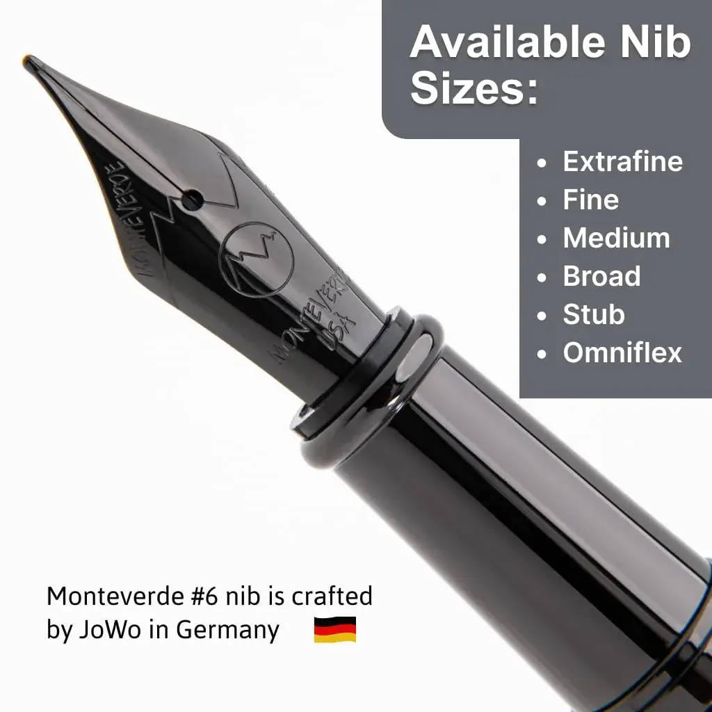 Monteverde Impressa Fountain Pen Black with 18 Karat Rose Gold Trim - Fine Point - JoWo German Nib (1 Count) - view 3