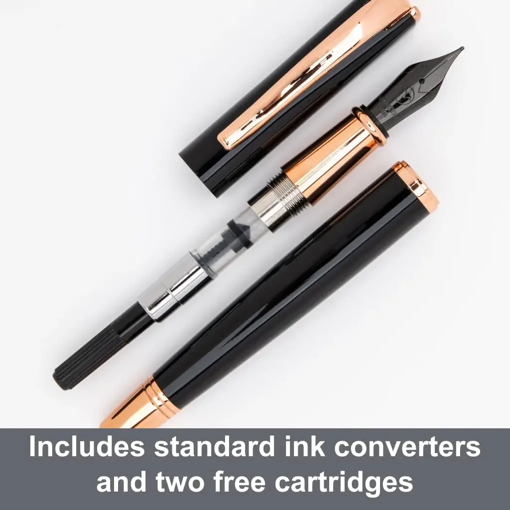 Monteverde Impressa Fountain Pen Black with 18 Karat Rose Gold Trim - Fine Point - JoWo German Nib (1 Count) - view 4
