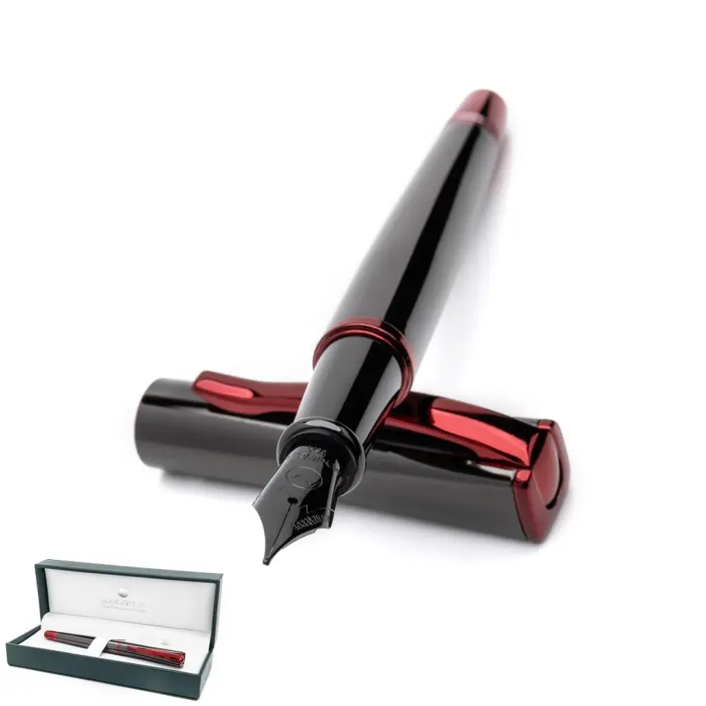 Monteverde Impressa Fountain Pen Gun Metal with Red Trim - Broad Point - JoWo German Nib - 1.3mm (0.05 inches) - main product image