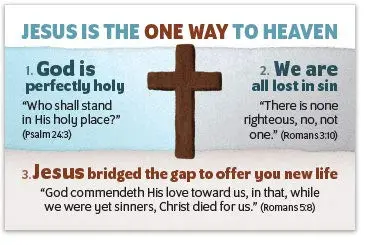 Moments With The Book Jesus Is The One Way Mini Gospel Tract Card 2.25 x 3.5 inches | Religious Letter Print - main product image