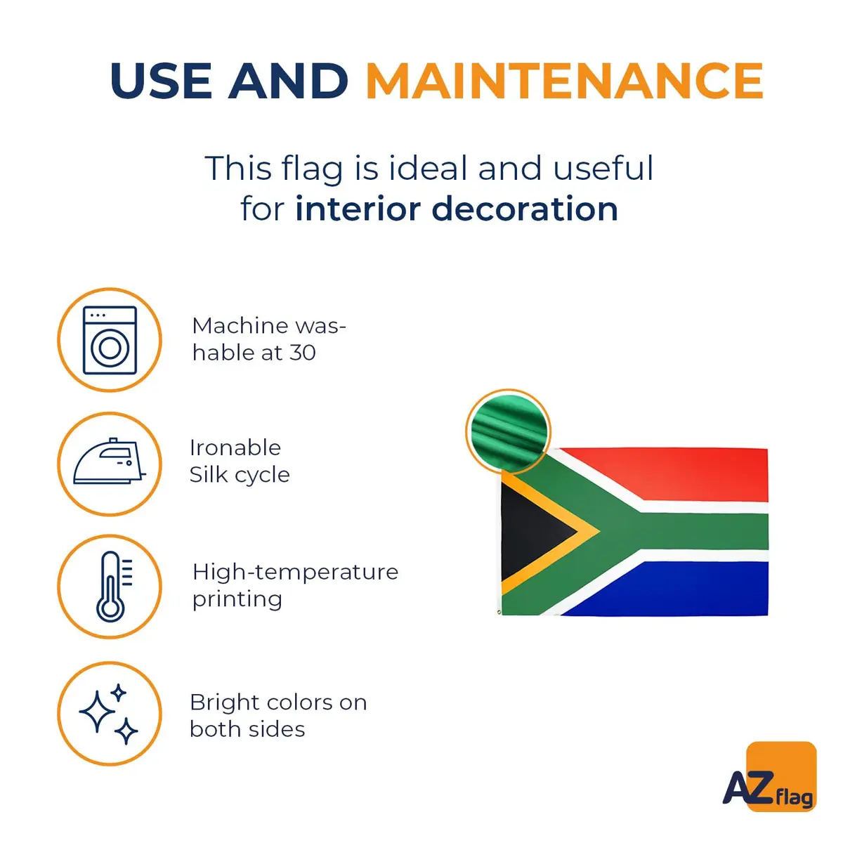 AZ FLAG South Africa Flag 3x5 ft Light Polyester 2 Grommets | Patriotic Flag for Indoor Use - view 5