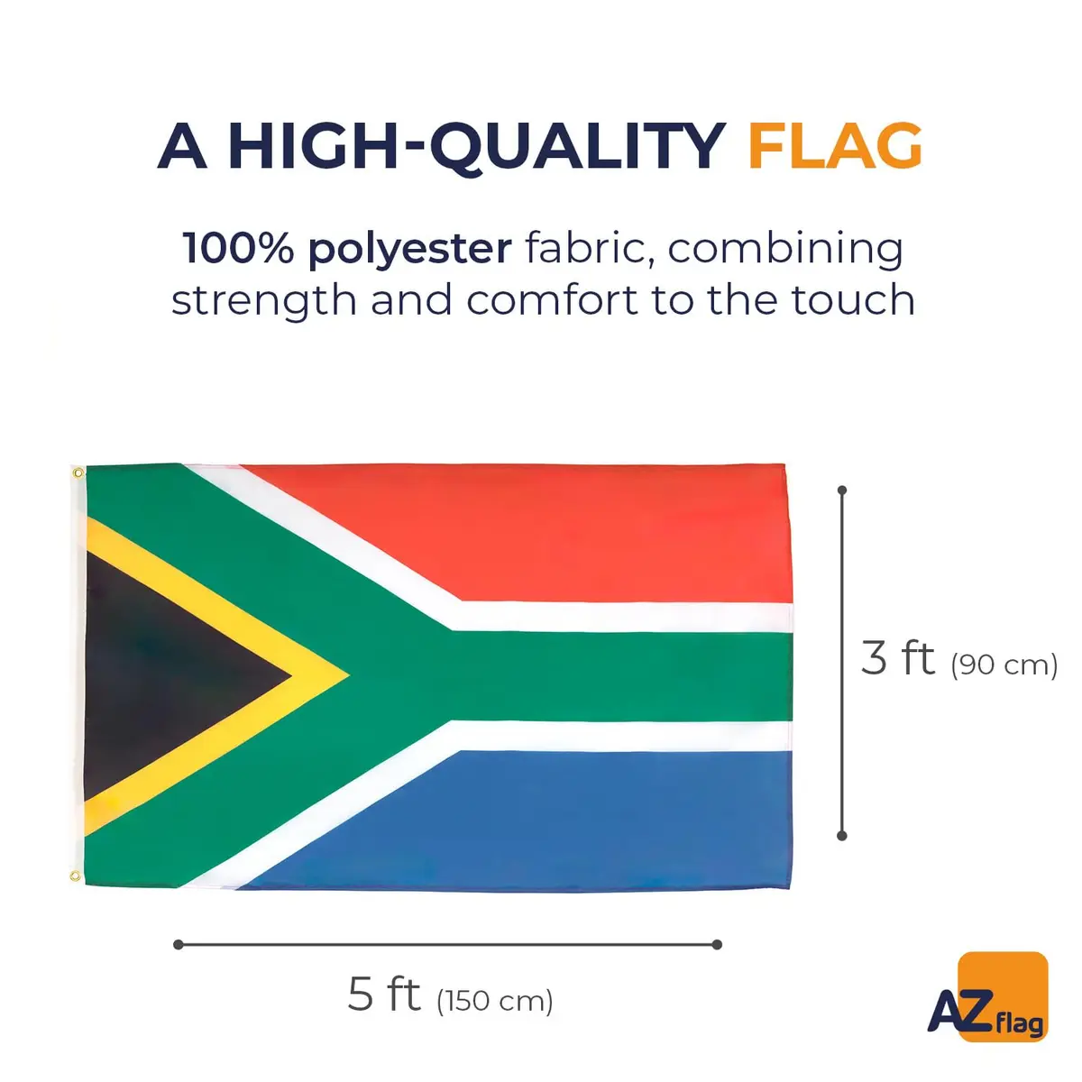 AZ FLAG South Africa Flag 3x5 ft Light Polyester 2 Grommets | Patriotic Flag for Indoor Use - view 2