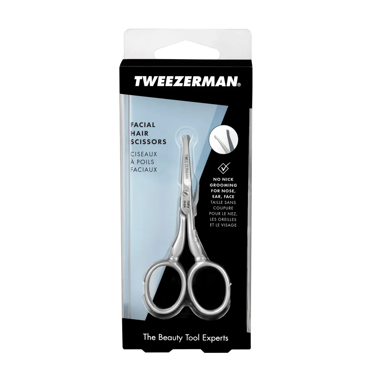 Tweezerman Facial Hair Scissors For Men Stainless Steel | Precision Curved Blade - view 5