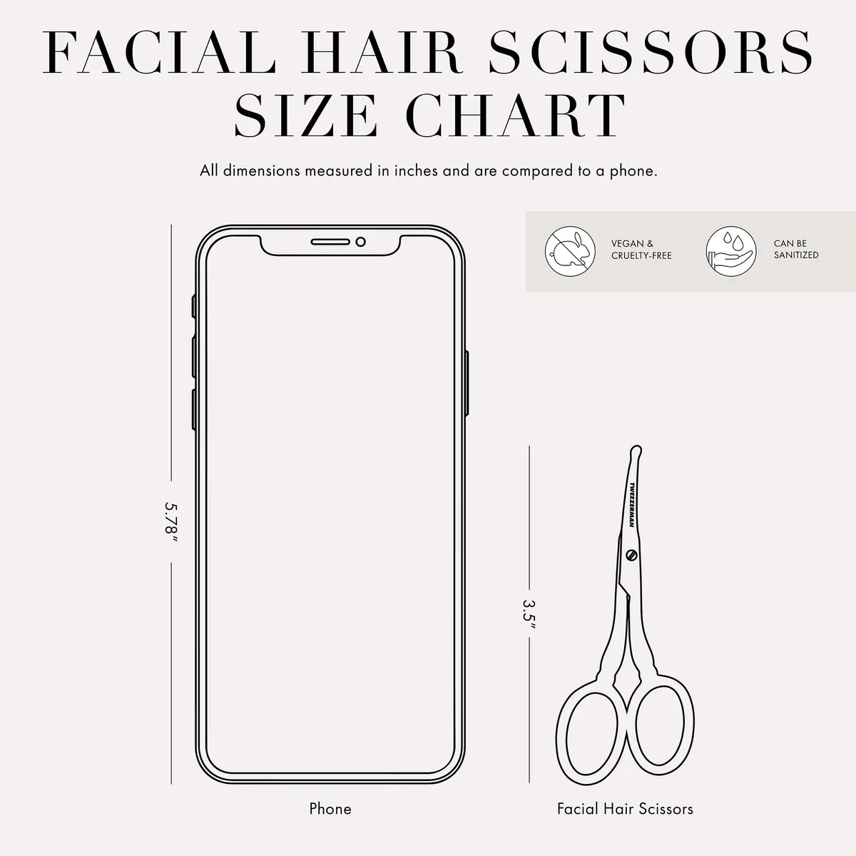 Tweezerman Facial Hair Scissors For Men Stainless Steel | Precision Curved Blade - view 7