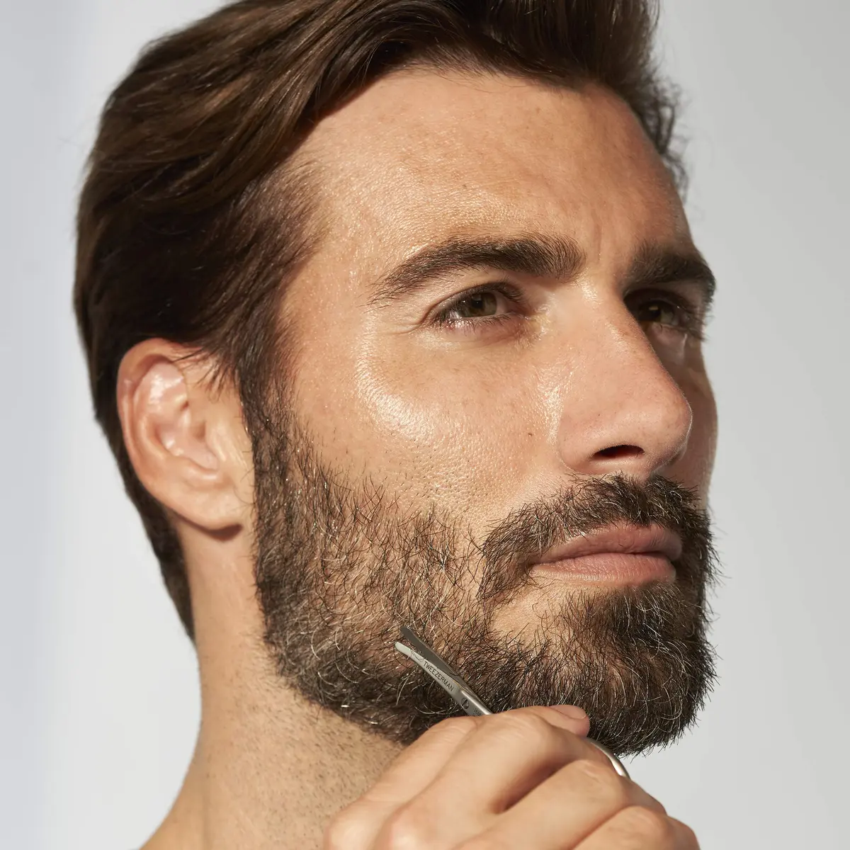 Tweezerman Facial Hair Scissors For Men Stainless Steel | Precision Curved Blade - view 2