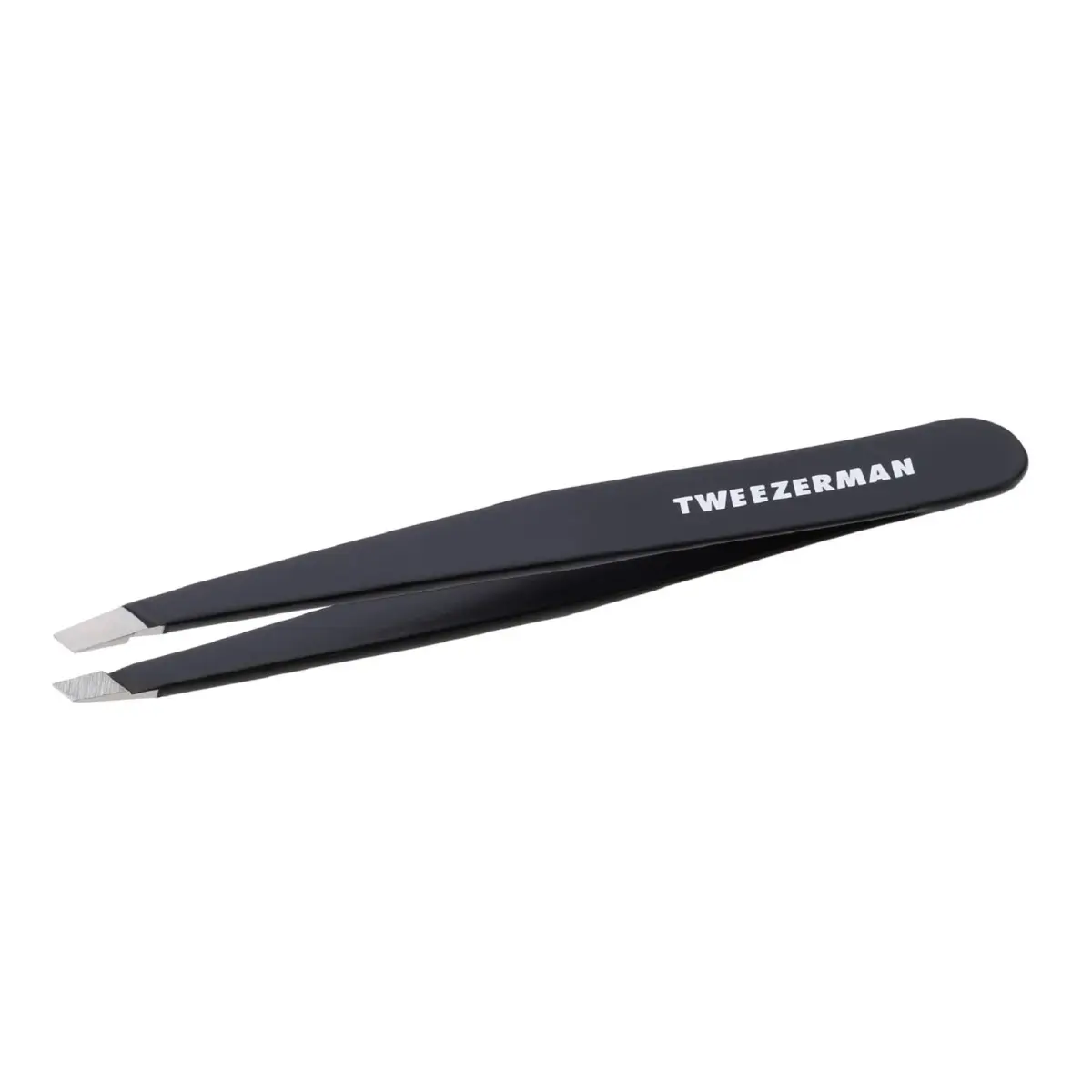 Tweezerman Slant Tweezer Midnight Black | Perfectly Aligned Hand-Filed Stainless Steel Tips for Eyebrows - main product image