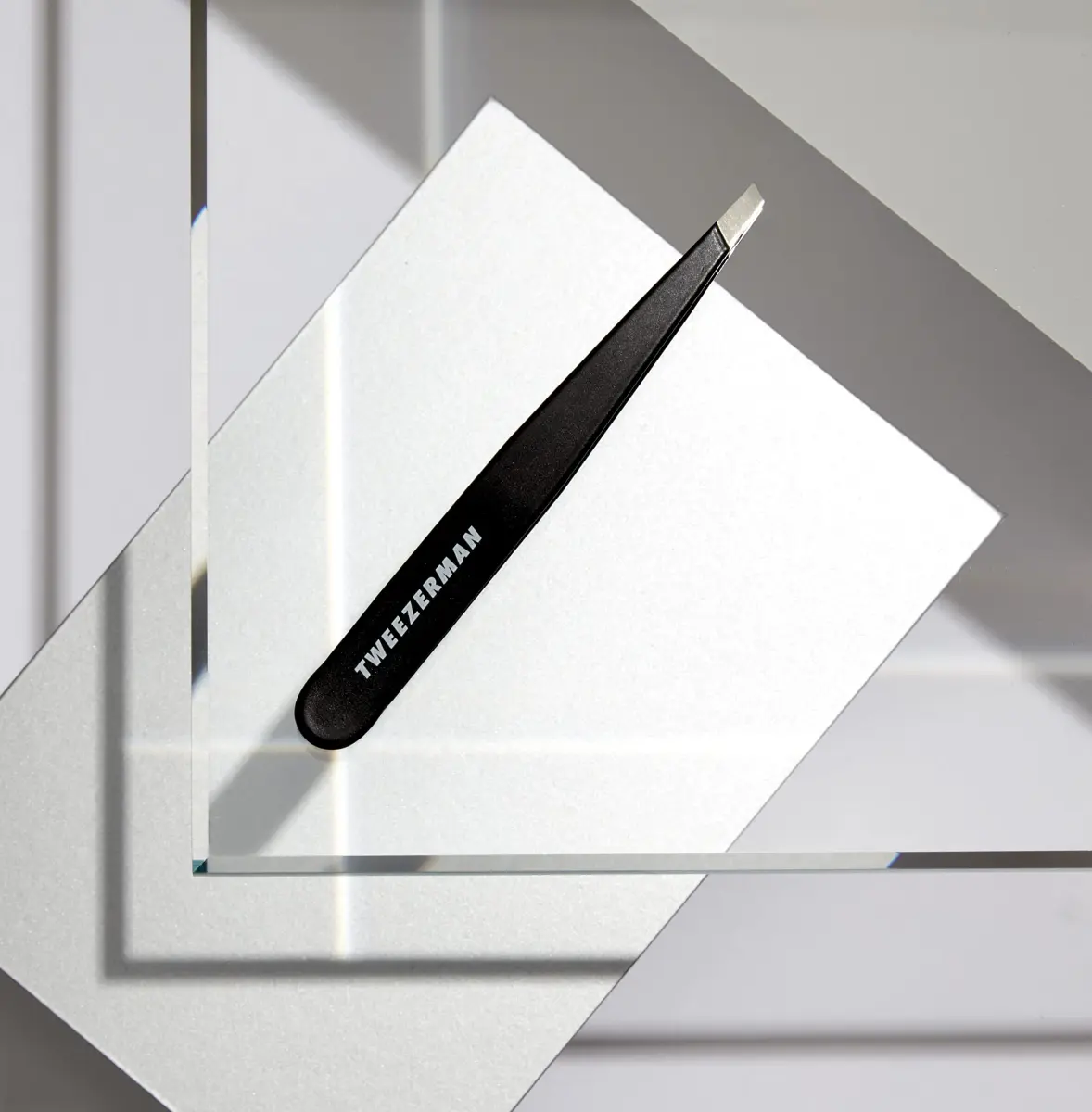 Tweezerman Slant Tweezer Midnight Black | Perfectly Aligned Hand-Filed Stainless Steel Tips for Eyebrows - view 2
