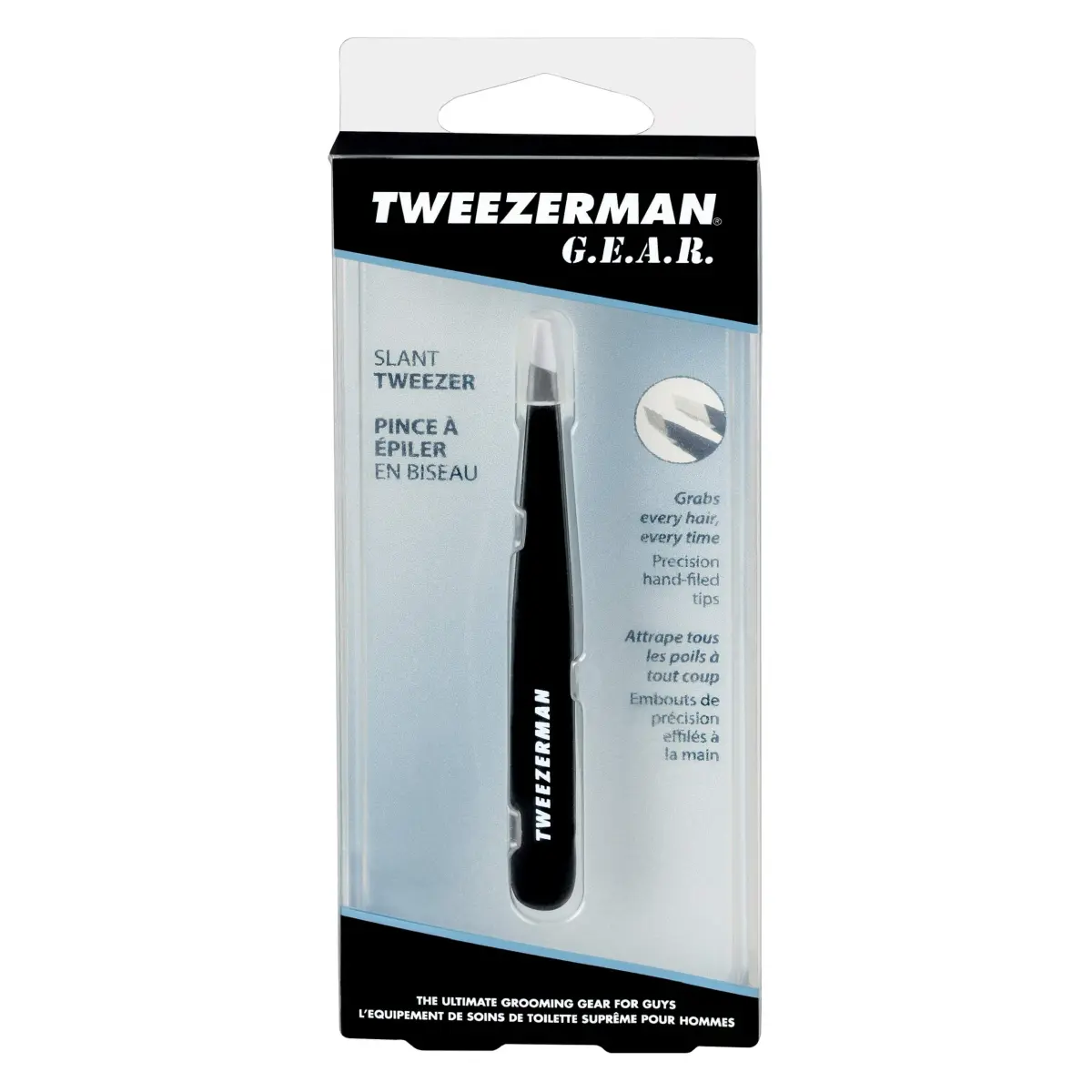 Tweezerman Slant Tweezer Midnight Black | Perfectly Aligned Hand-Filed Stainless Steel Tips for Eyebrows - view 4