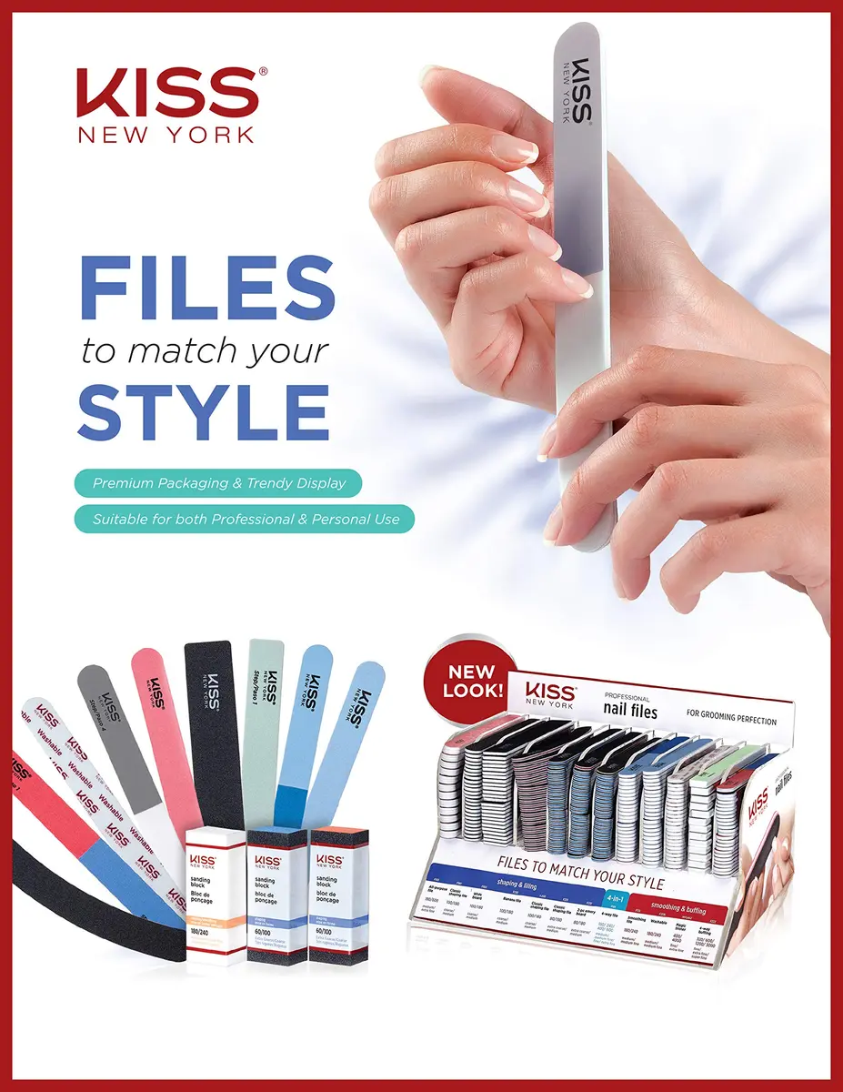 KISS Nail File All Purpose & Smoother 180 Medium / 600 Extra Fine Pack of 6 | Suitable for Natural & Artificial Nails - view 5