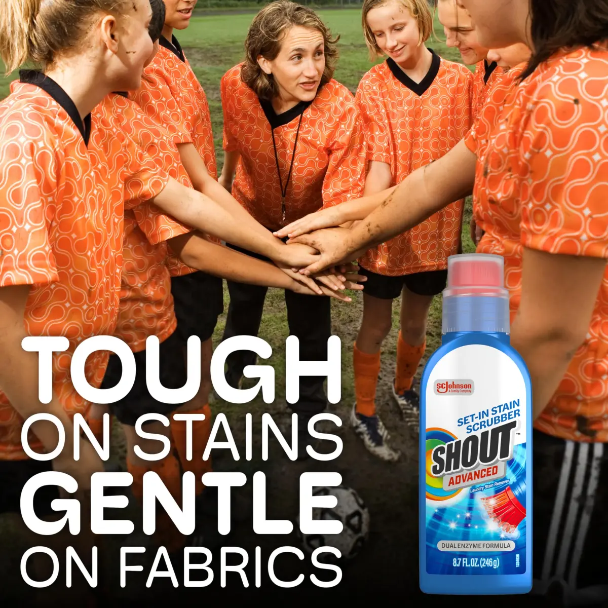 SHOUT Advanced Stain Remover Gel 8.7oz (257ml) with Built-in Scrubber Brush | Tough on Set-In Stains - view 6