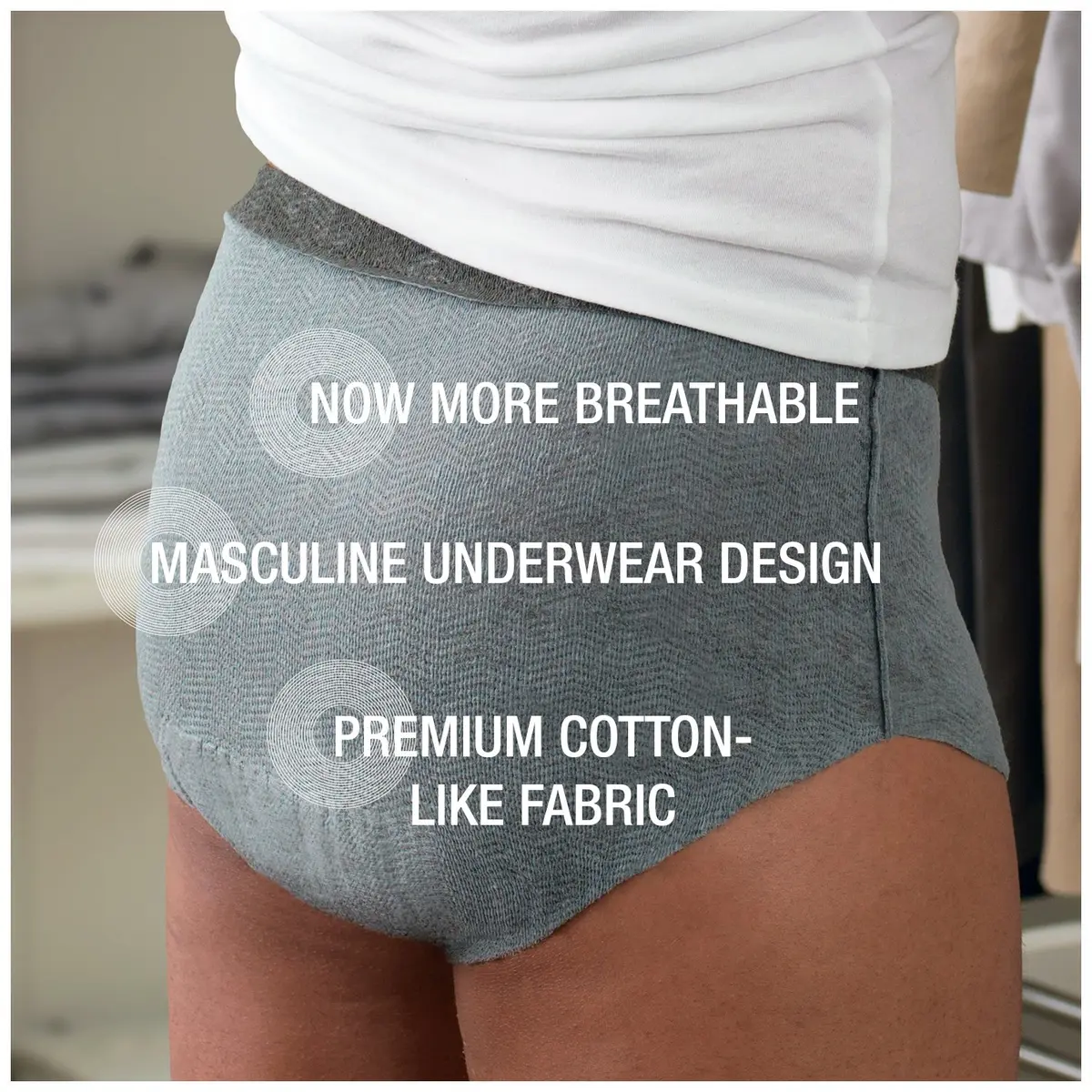 Depend Real Fit Incontinence Briefs for Men, S/M | Maximum Absorbency, Soft Fabric, Discreet Fit - view 2