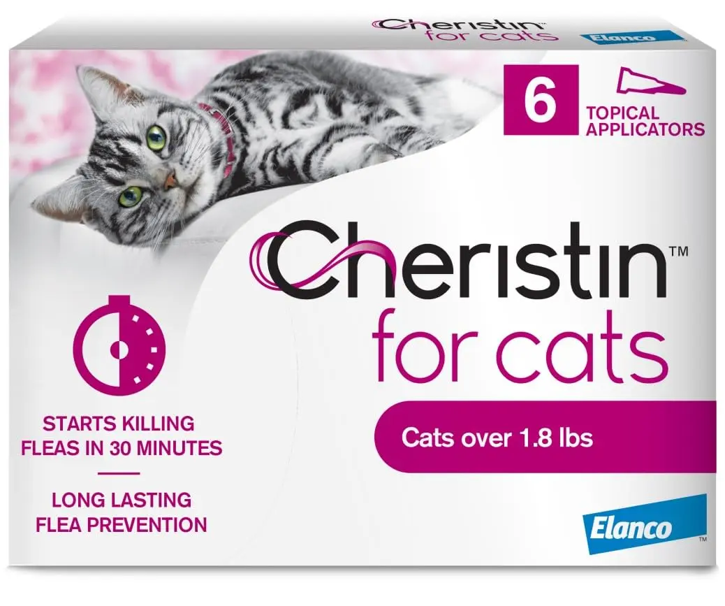 Cheristin Flea Treatment & Prevention for Cats 6 Doses | Fast-Acting Flea Relief, Approved for Kittens & Cats Over 1.8 lbs - main product image