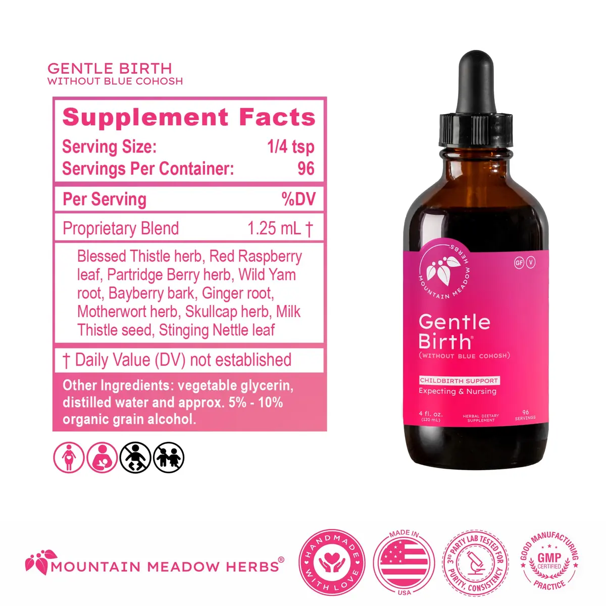 Mountain Meadow Herbs Gentle Birth Prep, Without Blue Cohosh, 4oz | Supports Labor & Recovery - view 4