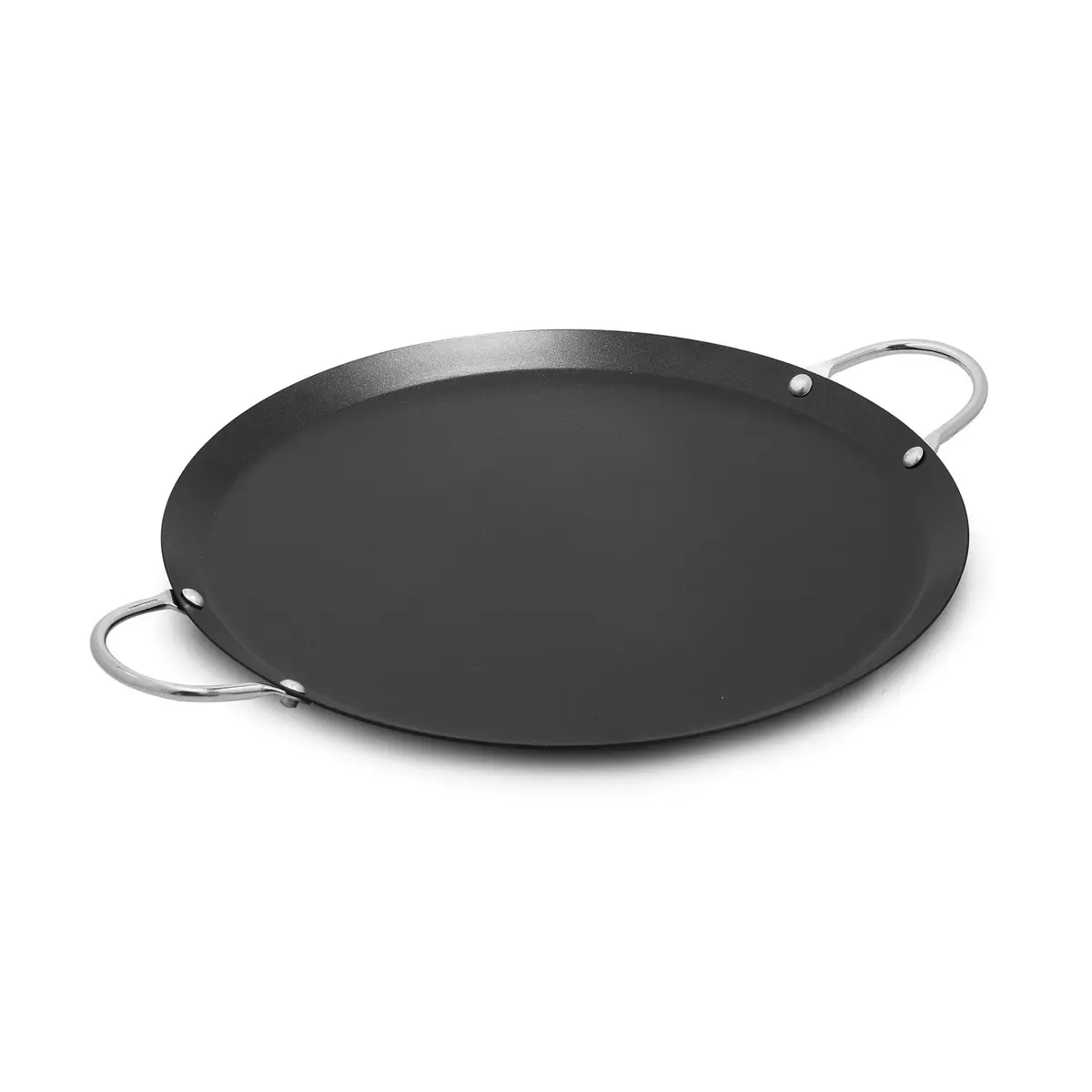 Imusa 13.5in Carbon Steel Nonstick Round Comal with Metal Handles, Black | Versatile Kitchen Essential - main product image