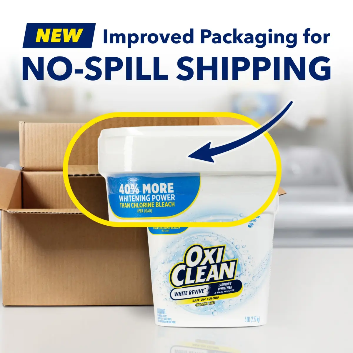 OxiClean White Revive Laundry Whitener and Stain Remover Powder 2.27 kg (5 lb) | Whitens Whites 40% Better Than Chlorine Bleach - view 2