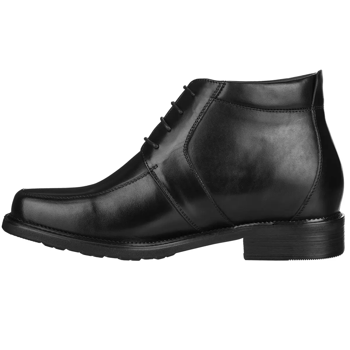 CALTO Men's Invisible Height Increasing Elevator Shoes - Black Leather, 6 US Size | 3.2 Inch Taller Boost - view 3