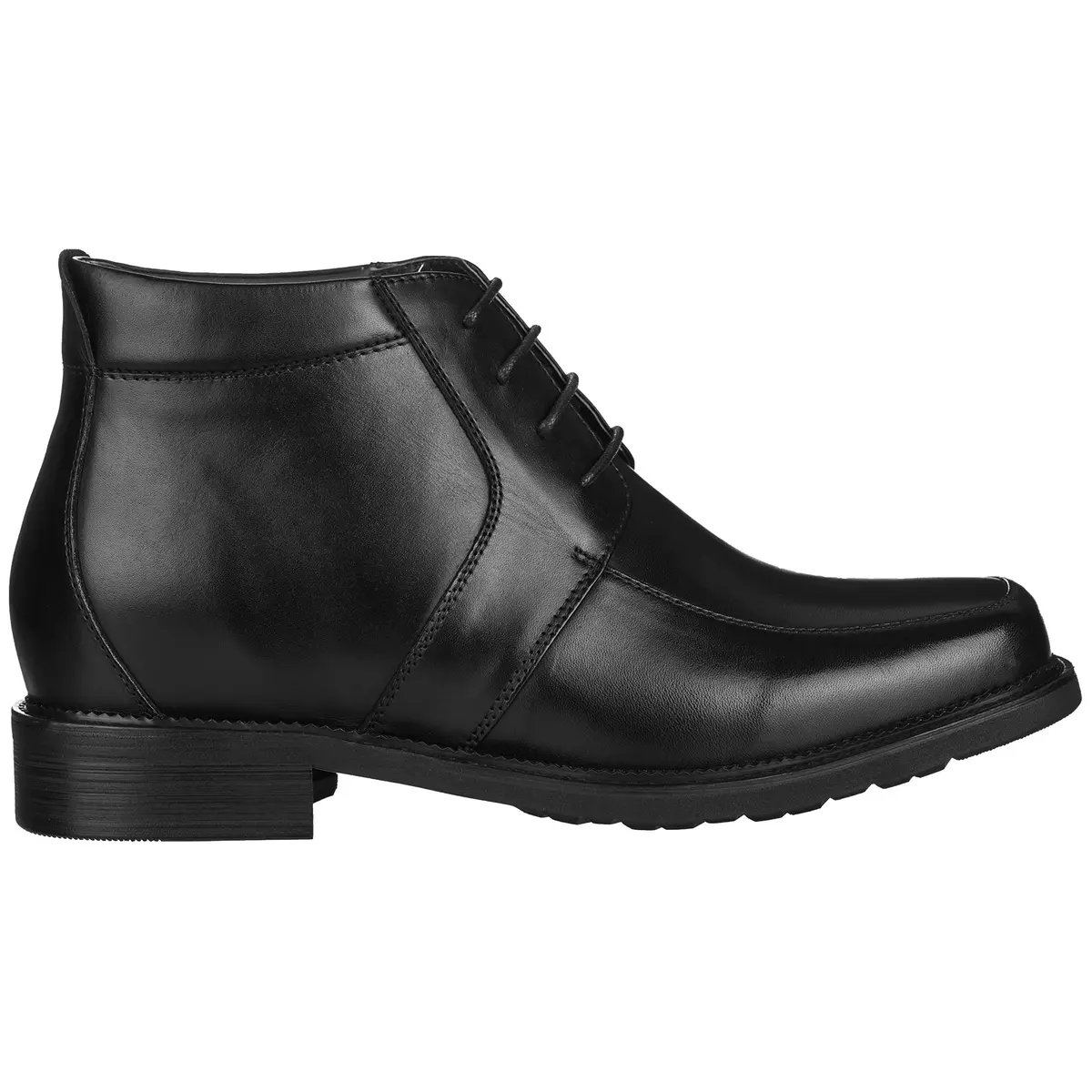 CALTO Men's Invisible Height Increasing Elevator Shoes - Black Leather, 6.5 US | 3.2 Inch Taller, Durable Leather Ankle Boots - view 2
