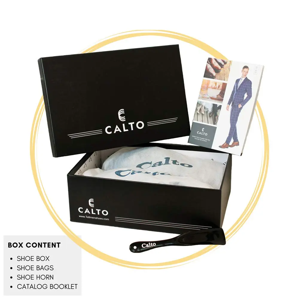 CALTO Men's Invisible Height Increasing Elevator Shoes - Black Leather 3.2 Inches Taller | Premium Leather Lace-up Ankle Boots - view 6