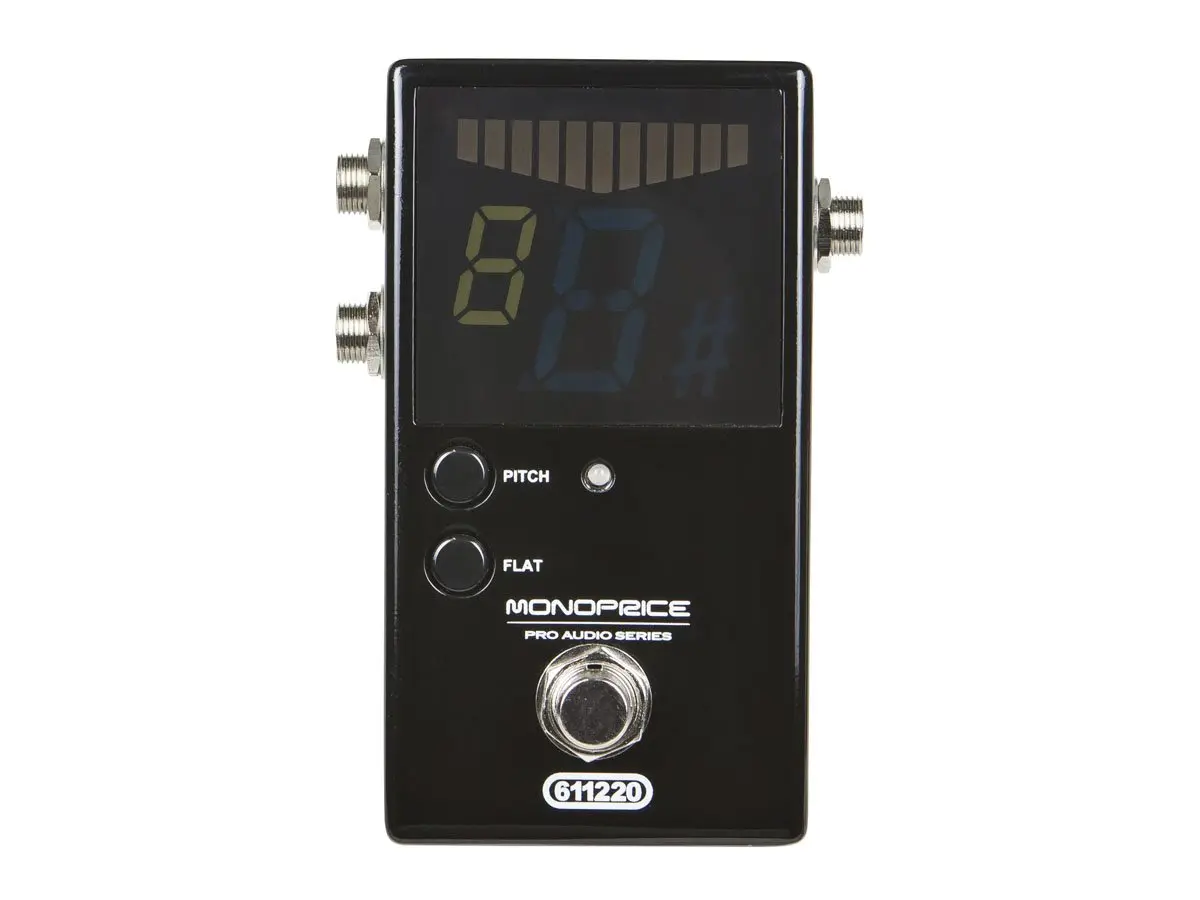 Monoprice Chromatic Pedal Tuner - Black, Heavy-Duty Metal, True & Normal Bypass, Stage Right Series | Accurate ±1 Cent, 27.5Hz-4186Hz - main product image