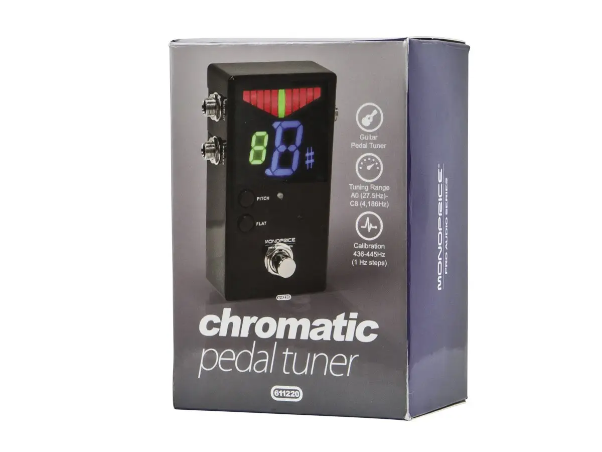 Monoprice Chromatic Pedal Tuner - Black, Heavy-Duty Metal, True & Normal Bypass, Stage Right Series | Accurate ±1 Cent, 27.5Hz-4186Hz - view 5