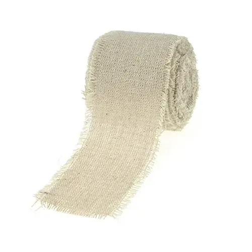 Firefly Imports Natural Linen Ribbon Fringe Edge 5 Yards (182.88 cm / 2-Inch) | Rustic Wedding Decor - main product image