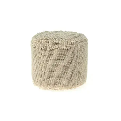 Firefly Imports Natural Linen Ribbon Fringe Edge 5 Yards (182.88 cm / 2-Inch) | Rustic Wedding Decor - view 3