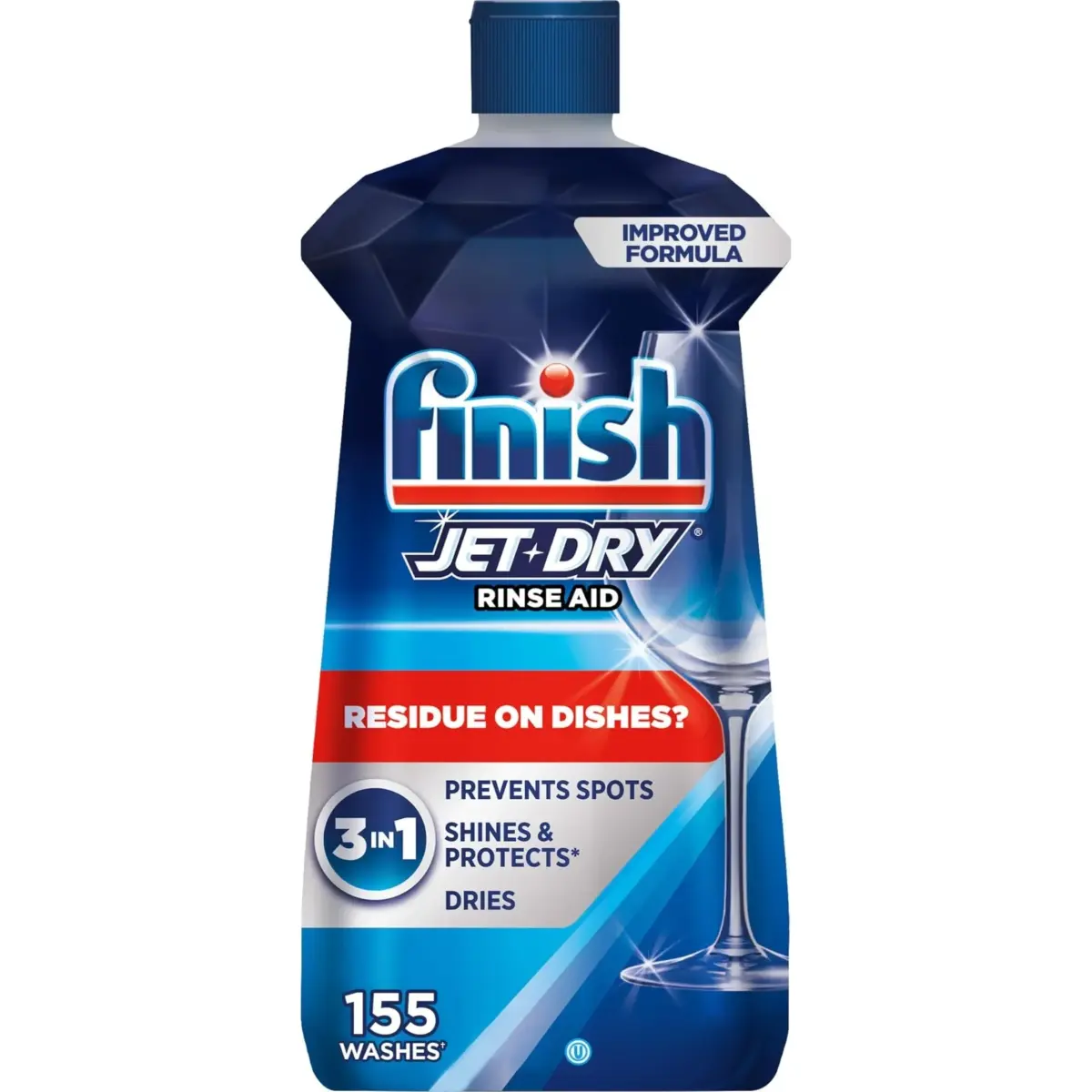 Finish Jet-Dry Dishwasher Rinse Aid 16 Fl Oz (473 ml) | Prevents Spots & Residues | Dries & Shines - main product image