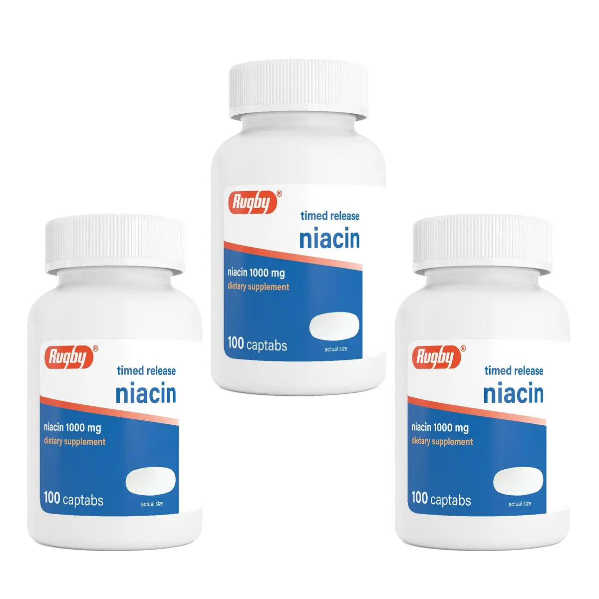 Rugby Timed-Release Niacin 1000mg | Supports Metabolism & Circulation (70-120 chars) - main product image
