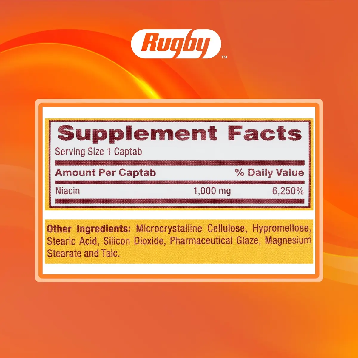 Rugby Timed-Release Niacin 1000mg | Supports Metabolism & Circulation (70-120 chars) - view 8