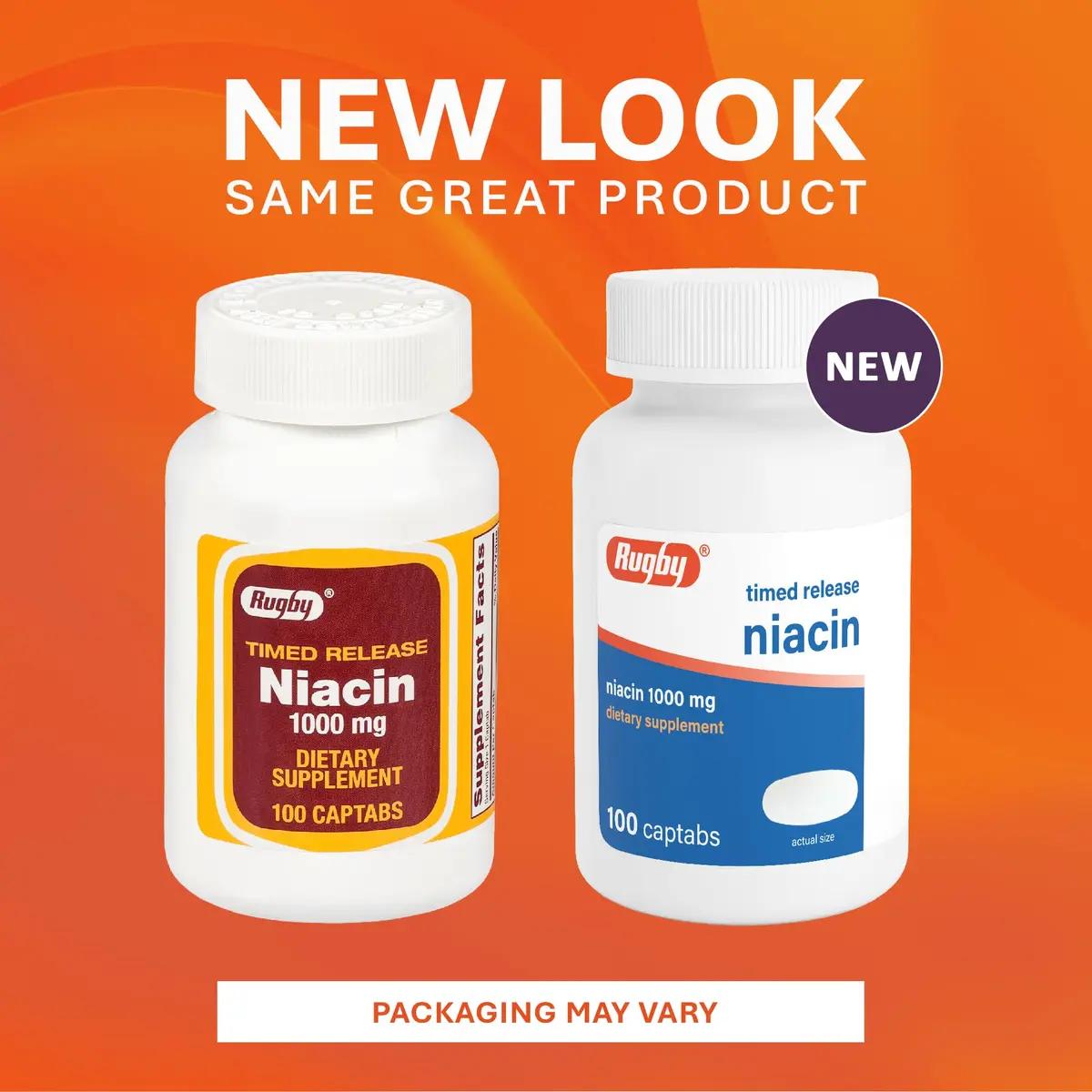 Rugby Timed-Release Niacin 1000mg | Supports Metabolism & Circulation (70-120 chars) - view 3