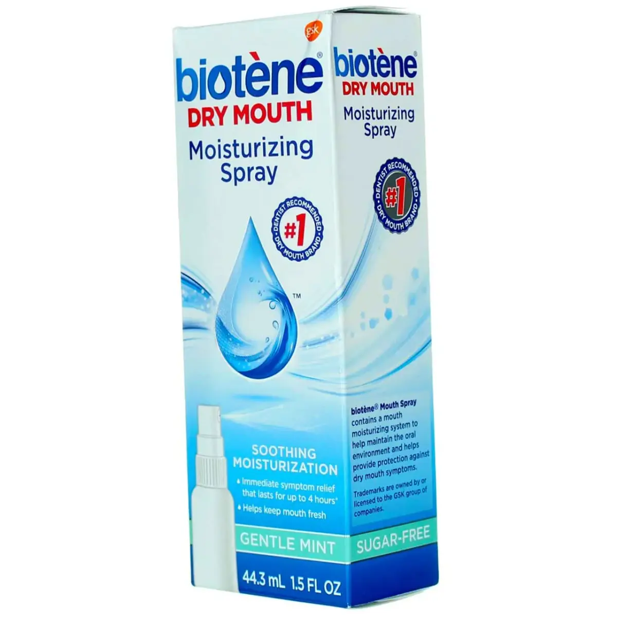 Biotène Gentle Mint Moisturizing Mouth Spray, Sugar-Free, 2 x 1.5 Fl Oz (44ml) | Dentist Recommended Dry Mouth Relief - view 5