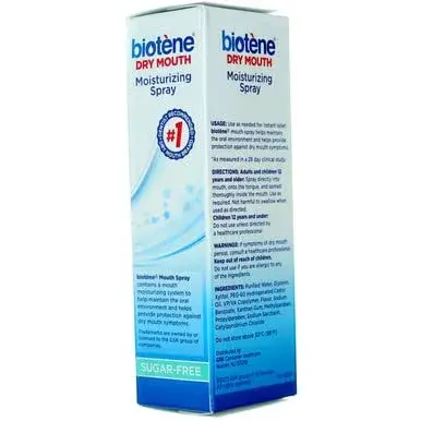 Biotène Gentle Mint Moisturizing Mouth Spray, Sugar-Free, 2 x 1.5 Fl Oz (44ml) | Dentist Recommended Dry Mouth Relief - view 6