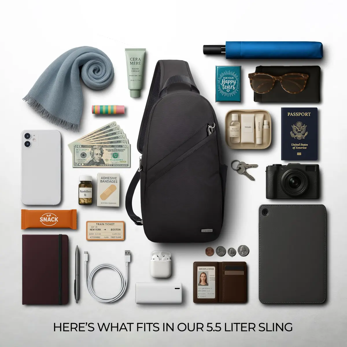 Travelon Anti-Theft Classic Sling Bag | Slim, Secure & Lightweight for Daily Travel - view 5