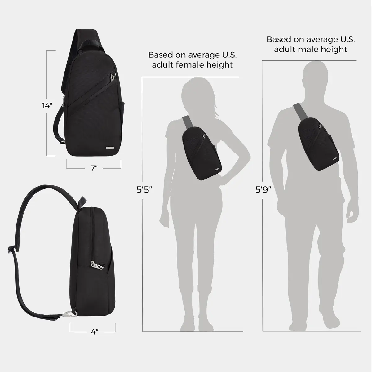 Travelon Anti-Theft Classic Sling Bag | Slim, Secure & Lightweight for Daily Travel - view 3