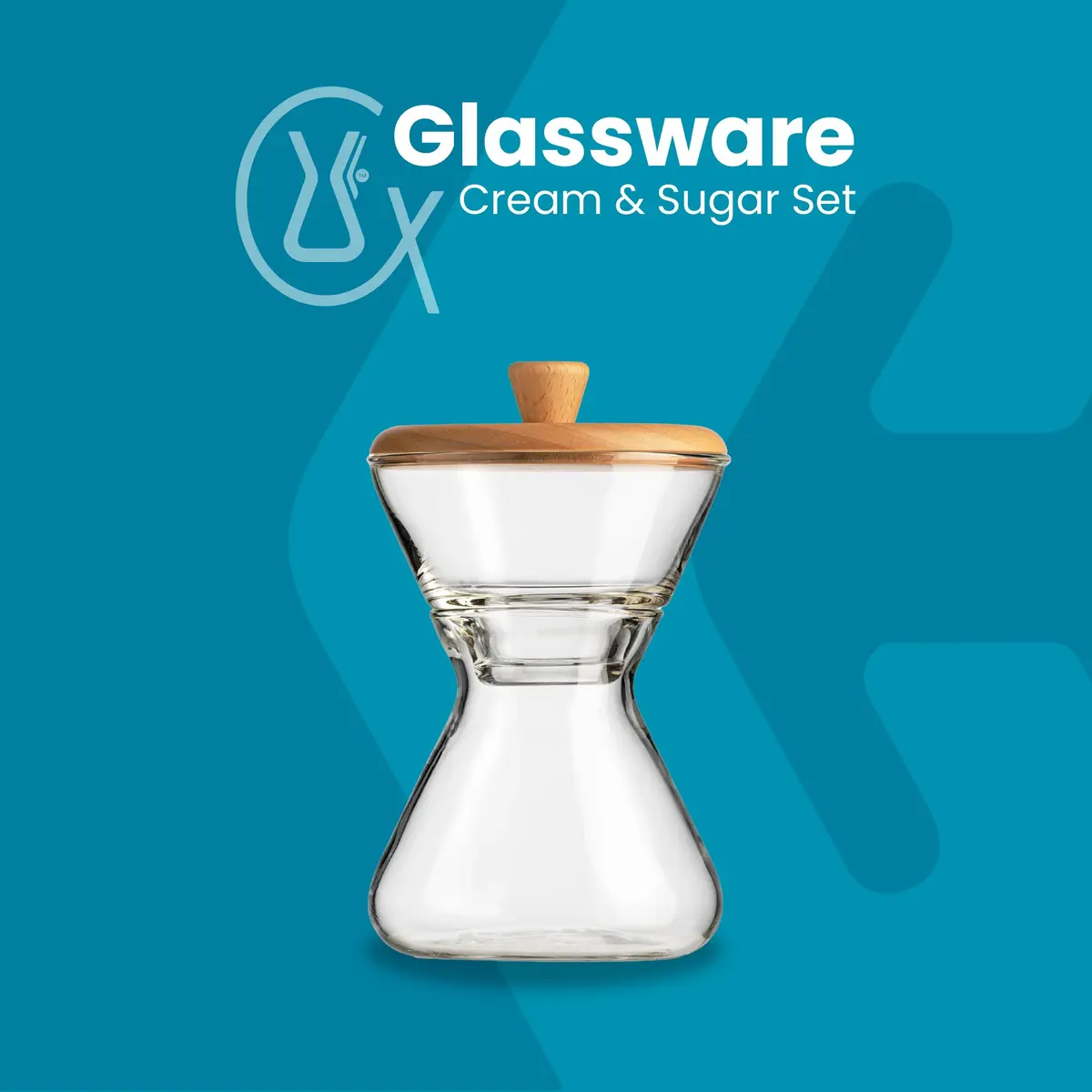 Chemex Hand Blown Glass Cream & Sugar Set | Elegant Coffee Service with Drip-Free Pouring (70-120 chars) - view 2