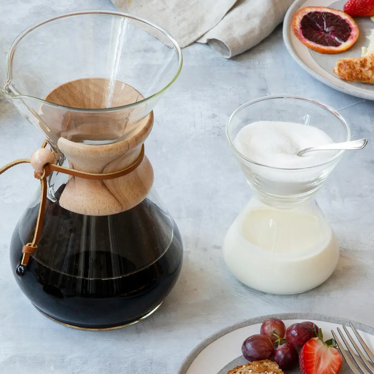 Chemex Hand Blown Glass Cream & Sugar Set | Elegant Coffee Service with Drip-Free Pouring (70-120 chars) - view 3