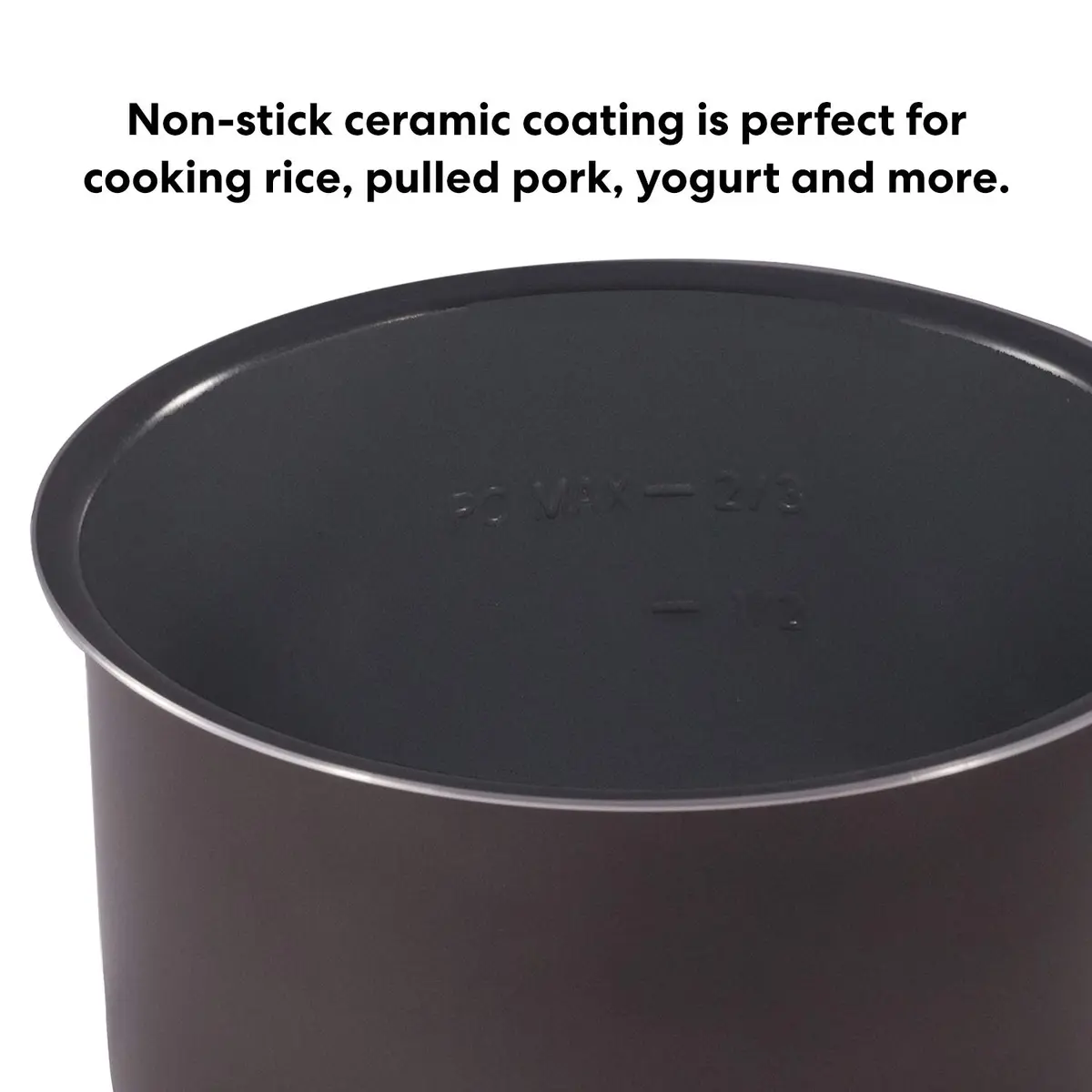 Instant Pot Ceramic Inner Pot 6-Qt (5.7L) Gray | Non-Stick Coated Interior for Pressure Cooking - view 2