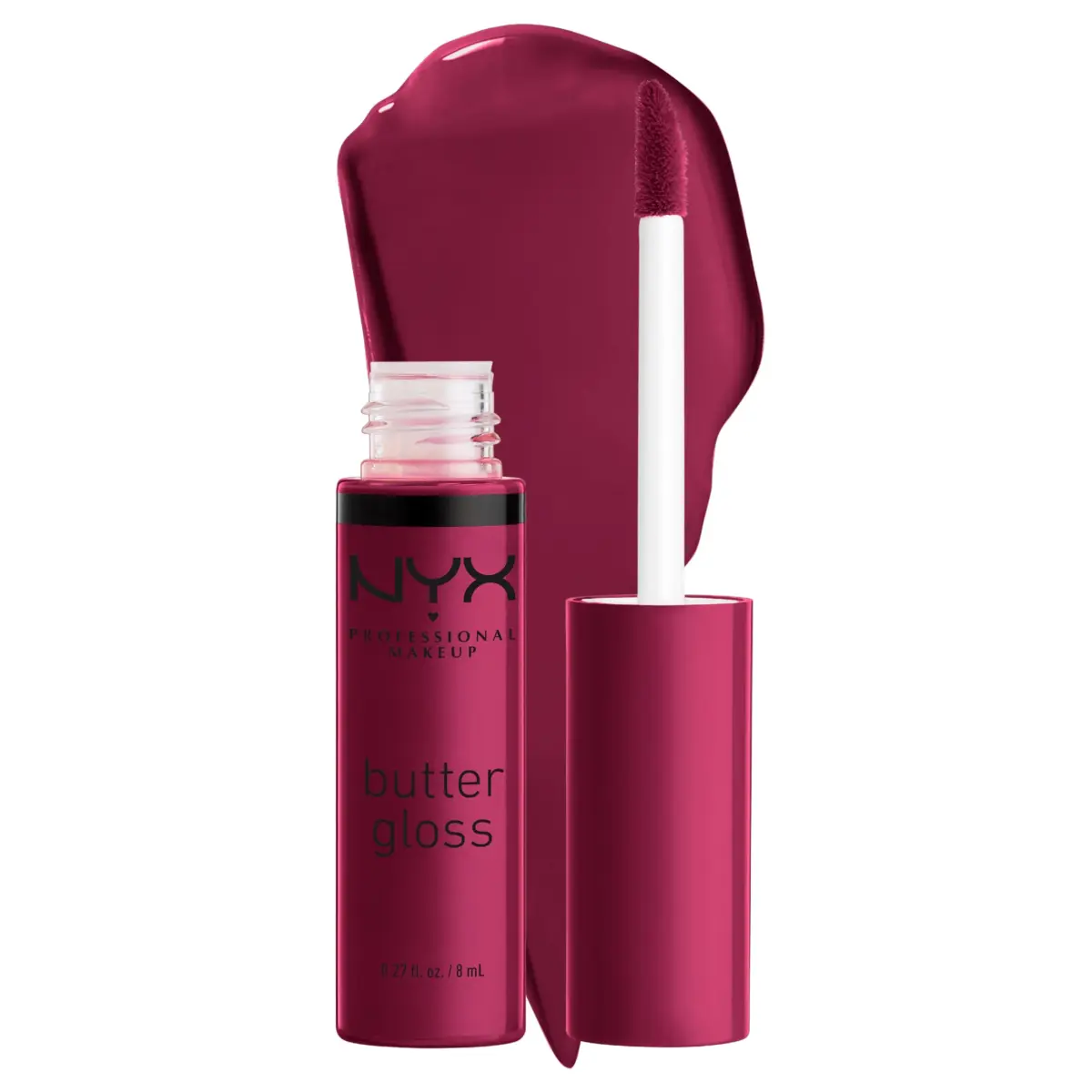 NYX PROFESSIONAL MAKEUP Butter Gloss Lip Gloss - Devil's Food Cake (Deep Plum) 8ml | Sheer to Medium Coverage - main product image