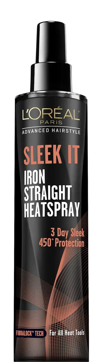 L'Oréal Paris Advanced Hairstyle Sleek It Iron Straight Heat Spray 170ml (5.7 Fl Oz) | 450°F Heat Protection - main product image
