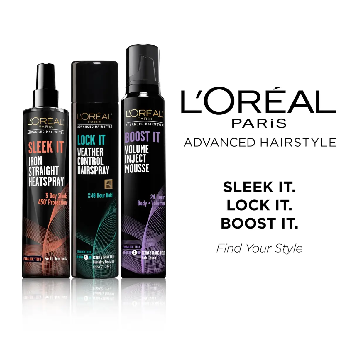 L'Oréal Paris Advanced Hairstyle Sleek It Iron Straight Heat Spray 170ml (5.7 Fl Oz) | 450°F Heat Protection - view 5