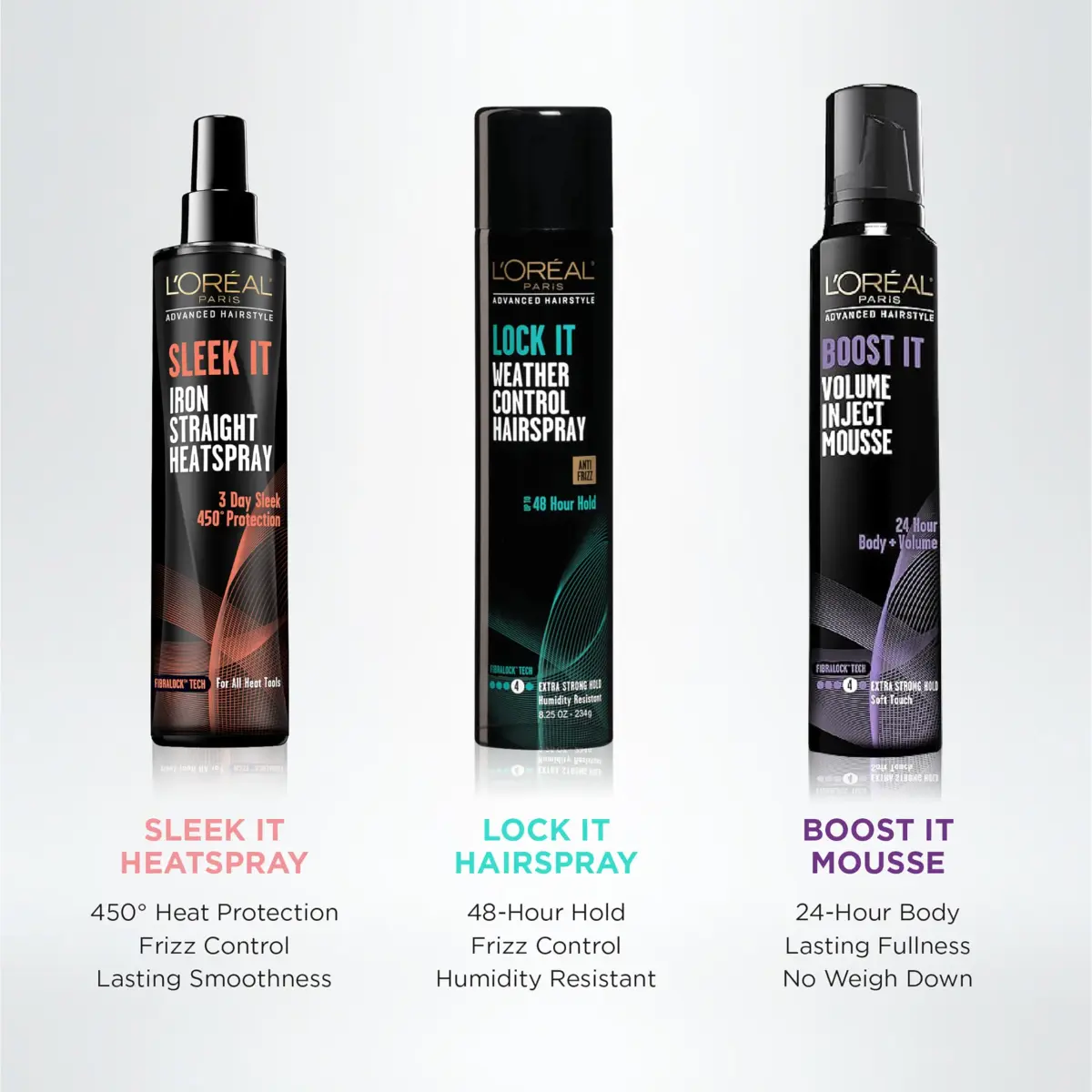 L'Oréal Paris Advanced Hairstyle Sleek It Iron Straight Heat Spray 170ml (5.7 Fl Oz) | 450°F Heat Protection - view 3
