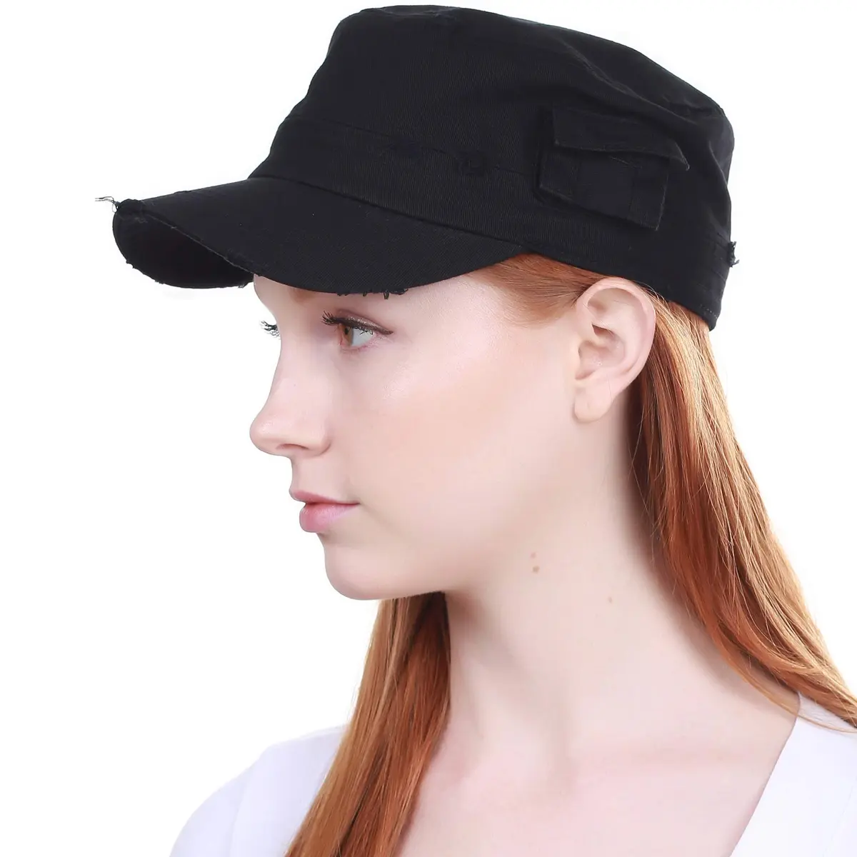 KBETHOS Army Cap XL | Vintage Military Style with Stash Pocket (XL, Black Vintage) - view 6