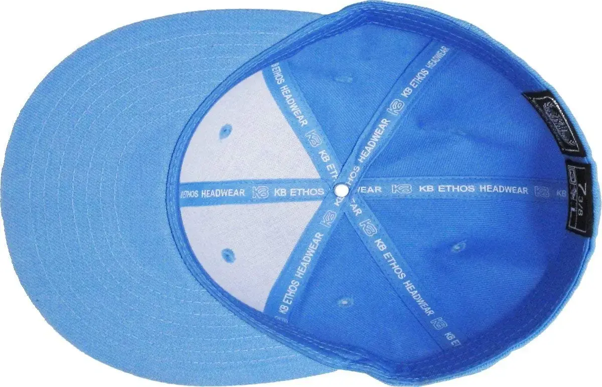 KBETHOS The Real Original Fitted Flat-Bill Baseball Cap, Sky Blue, Size 7 1/8 (6 7/8-8) | Classic Style for Men & Women - view 7