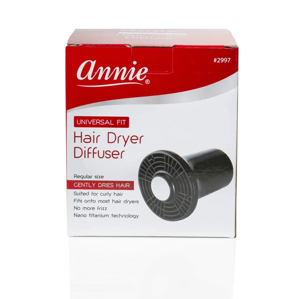 Annie Black Hair Dryer Diffuser Attachment | Standard Size for Curly Hair Styling - main product image