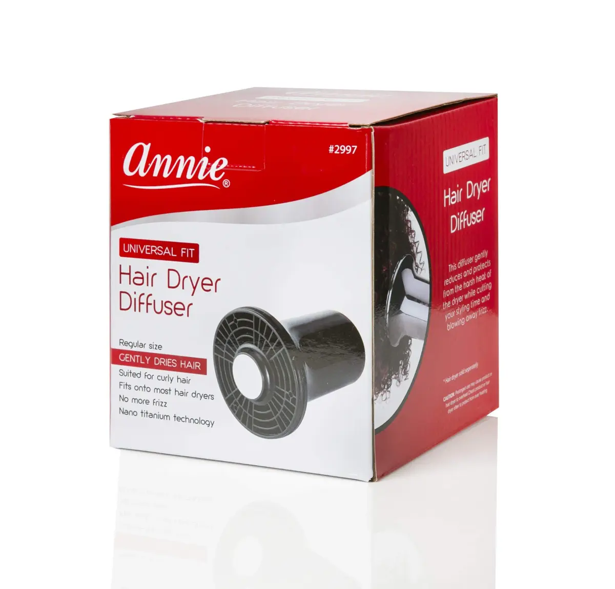 Annie Black Hair Dryer Diffuser Attachment | Standard Size for Curly Hair Styling - view 2